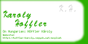 karoly hoffler business card